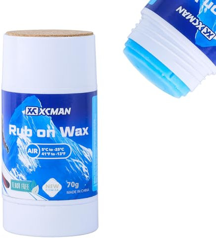 Rub on Quick Wax für Ski/Snowboard/Nordic/Langlauf mit Easy Cork Applikator 70g, Universalwachs für die meisten Temperaturen, New Formula Snowboard Wax PFAS-Free