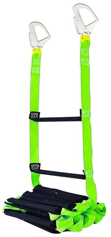 Fire Escape Ladder with 2 Heavy Hooks, 26.5 Feet Emergency Fire Ladder for 2-3 Story Homes, Reusable Safety Rope Ladders for Balcony Railing Treehouse, Green