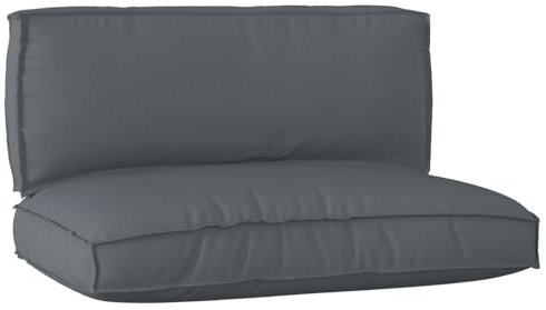 vidaXL Set de 2 Cojines para palets en Tela Oxford Color Antracita | Cojines Modernos y cómodos para Usar Dentro y Fuera de casa, con Fundas Lavables Sala, jardín, Patio y TER