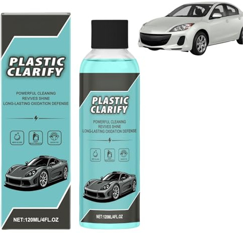 Car Interior Plastic Cleaner & Conditioner,Plastic Clarify for Cars,Waterless Spray Wax,Car Plastic Restorer Black,Car Trim Restorer,Dashboard Scratch Remover,Bumper Restorer,Restore Color and Luster