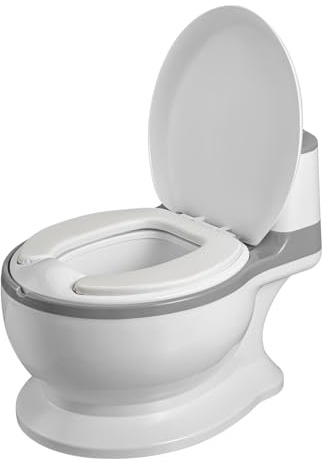 simpa Potty Training Toilet for Toddlers – Realistic Flush Button & Sound, Removable Bowl, Splash Guard & Anti-Skid Pads