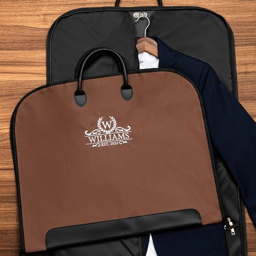 Borsa porta abiti personalizzata per donna e uomo, borse porta abiti da viaggio con nome ricamato, copriabiti con manici in pelle per abiti, vestiti, cappotti e smoking