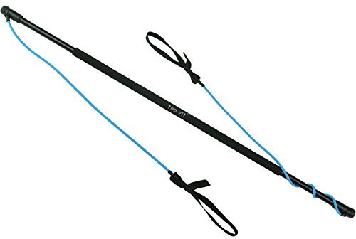 Physio.Stick, Gymnastikstab mit Gummibänder zum Widerstandtraining mit Transporttasche (02: blau - mittel (1-20 kg))