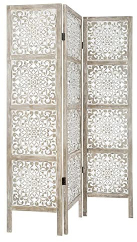 Atmosphera - Paravent Etnik - Bois - Effet Blanchi 170 cm