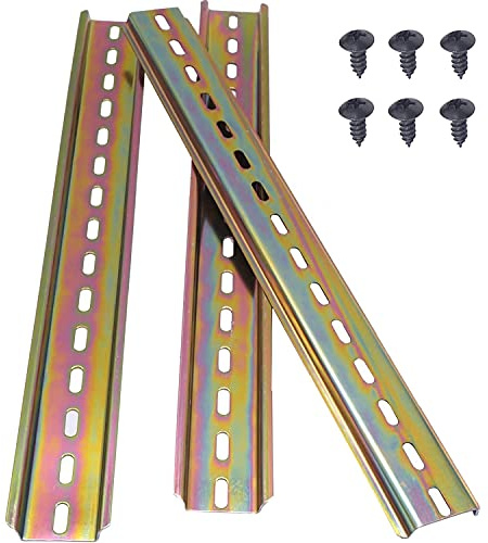 Taiss 3 pièces Rail DIN rail de montage Pour Armoire de Distribution Armoire de Commande,Largeur 35 mm, Hauteur 7.5 mm,Longueur 300 mm/12-G