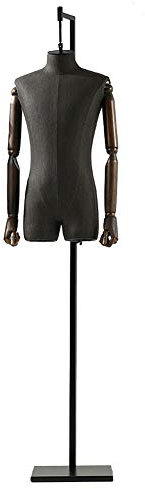 Verstellbare Kleiderform High-End-Bekleidungsgeschäft Hängendes Männliches Modell Männliche Schaufensterpuppe In Halber Länge Hängendes Menschliches Schaufenster (schwarz / 135-195CM)(Color:schwarz)