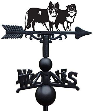 Black Country Metal Works New Two Border Collies Iron Weathervane