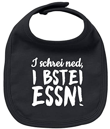 Bavariashop Baby Lätzchen I bstei Essn... - schwarz, Kinderlätzchen mit Spruch