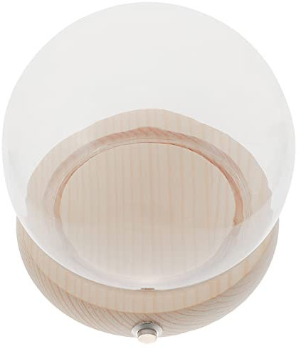 Cabilock 1set Glass Dome Glowing Base Display Cover for Artificial Flowers Stylish Decorative Cloche for Keepsakes and Figurines for Home Decor