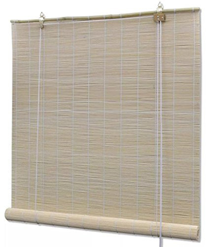 Yongdu Naturfarbenes Bambusrollo, Bambus Rollos Für Fenster, Bambus Jalousie, Bambus Raffrollo, Roller Blind, 100 x 160 cm