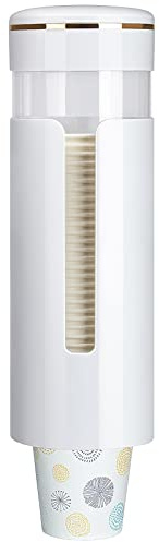 Dispenser per bicchieri, dispenser per bicchieri da parete con raffreddatore d'acqua adatto per bicchieri usa e getta di carta e plastica da 4-7 once, portabicchieri a trazione per bagno, ufficio