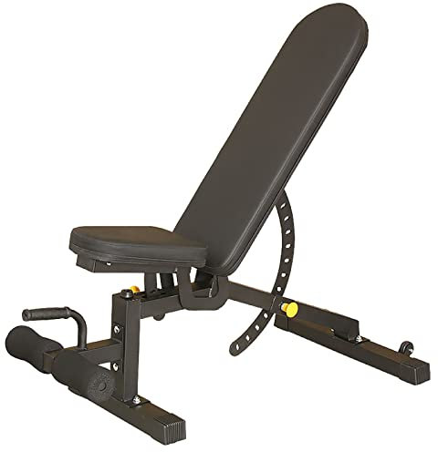 BK&MF Verstellbare Hantelbank, Faltbare Sit-up-Bank Hantelbank Flat Fly Weight Press Fitness Mehrzweck für das Fitnessstudio zu Hause,Schwarz
