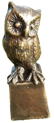 IDYL Bronze-Skulptur Eule auf Bronzesockel H 10,5 x 4 cm