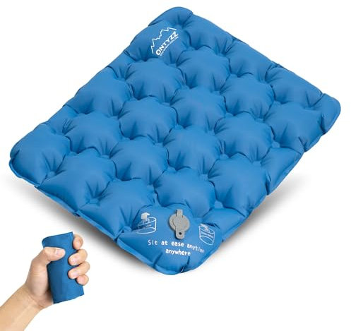 ONTYZZ Cojín de Estadio Plegable Inflable Asiento Estadio Fútbol Ultraligero Portátil Alfombrilla Esiento Impermeable Cojín Aire para Camping Viaje Náutica Conciertos Senderismo Silla Oficina Avión