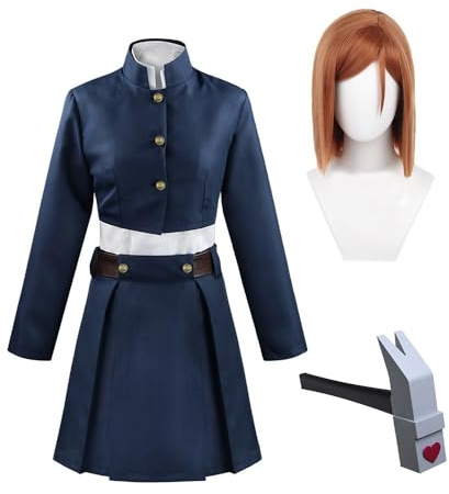 Nobara-Kugisaki Anime Cosplay Costume Scuola Uniforme Nobara-Kugisaki Blu/Nero Set Completo Abbigliamento Giappone High School Ragazze Stage Travestimento Outfit Halloween Party Costume