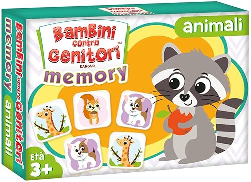 KANGUR Tier-Speicherkarten für Kinder ab 3 Jahren Lernspiel für die kognitive Entwicklung Gedächtnisspiel Lernspiele Tiermotive | 24 Karten | Kinder gegen Eltern Memory Tiere
