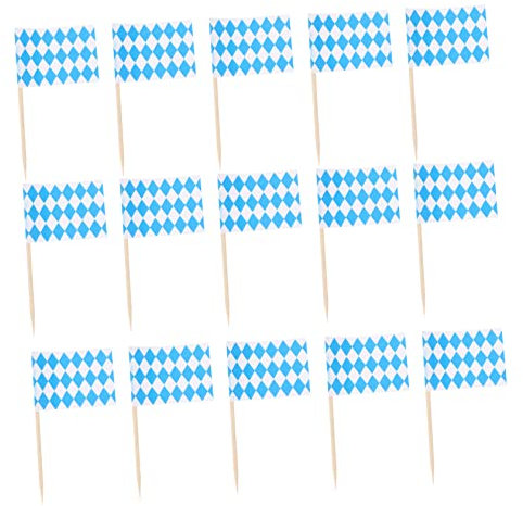 LABRIMP Mini Palillos de Cóctel Bávaros Accesorios Checos Y Alemanes 200 Unidades a Cuadros para Tartas para Decoración de Fiestas de Bodas