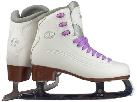 Kunstlaufschlittschuh Graf V2 Tango mit Polsterung Kunstlauf Schlittschuh mit Zacken Weiß (40)