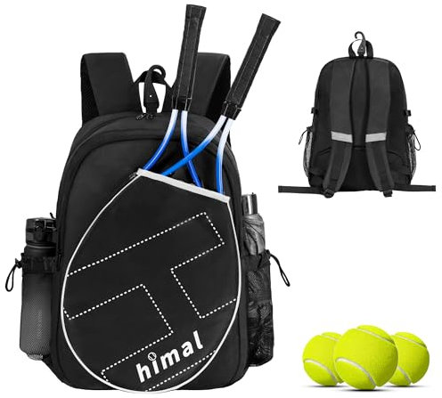 UNIHIMAL Tennistasche, Tennis-Rucksack für Herren und Damen, große Kapazität für 2 Schläger mit belüftetem Schuhfach und isolierter Tasche