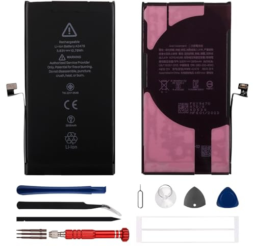 Duotipa Batterie de rechange, 2815 mAh, compatible avec i-Phone Series 12/12 Pro A2403, A2172 avec kit d'outils de réparation