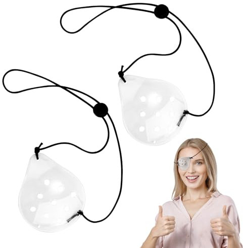 2 Pezzi di Protezione per Gli Occhi Dopo l'Intervento di Cataratta, Maschera Protettiva per Occhi Benda Medica per Gli Occhi con Cinturino Regolabile Protezione per Gli Occhi Portatile