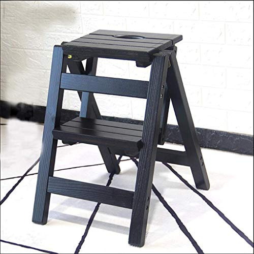 Marchepied pliable portable pour un usage domestique multifonctionnel et créatif pour une montée facile de la vessie à chevrons et un escalier à double usage Noir