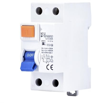 Interruptor diferencial AC 2 polos 25A 100mA - Protección de circuitos eléctricos y prevención de descargas.