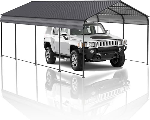 XINRISHENG Großer Metall-Carport für den Außenbereich, 12x20 FT Hochleistungs-Carport-Vordach aus Metall, Autozelt-Garagenunterstand, Allwetter-Outdoor-Lagerzelt