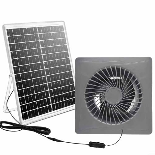 Aprilsunnyzone 12V Solar exhaust fan,bathroom silent window ventilation pet breeding house exhaust fan(6 inch)