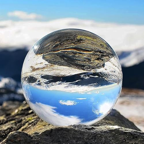 YingErTool K9 Crystal Transparent Ball, 80mm/3.15 inches Decorative Photography Ball, Transparent Crystal Ball Photography Lens Ball - Glass Ball Soothing Device, Meditation, No Stand (80 mm)