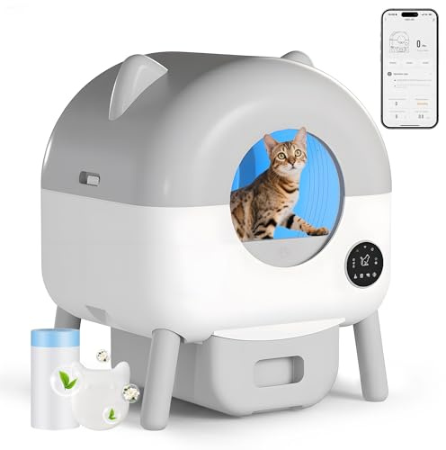 TRIUMPHKEY katzenklo selbstreinigend,Große Kapazität von 90L+15L,Bedienpanel, katzenklo XXL,App-Steuerung,AI-Gesundheitstracking,Diese Selbstreinigende Katzentoilette ist ideal für Mehrkatzenhaushalte