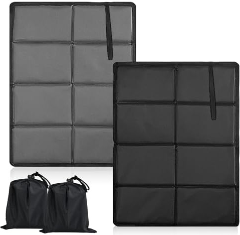 Aohyue 2 Pezzi Cuscino Pieghevole per Esterni, 39 x 29 cm Tappetino Pieghevole Outdoor, Cuscini da Seduta per Esterni Impermeabile, Adatti per Campeggio, Picnic, Alpinismo, con 2 Borse Portaoggetti