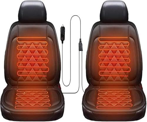 Generisch Winter Autositzauflage mit voller Rückenlehne - Einzel- und Zweisitzer Bequeme Sitzmatte für Fahrer- und Beifahrersitz - Passend für in PKW, SUV, LKW und Transportern (Schwarz, Zweisitzer)