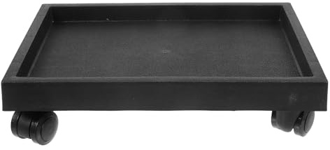Abaodam Vassoio per Piante con Ruote Rettangolare in Vetro Temperato, Sottovaso per Vasi da Interno con Vaschetta Raccogligoccia, Supporto Mobile per Piante e Fioriere per Giardinaggio