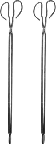 Genérico Pinzas para Chimenea Alargadas de Hierro 50 Cm, Juego de 2 Pinzas Grandes para Carbón y Leña, Utensilios Resistentes para Barbacoas y Actividades al Aire Libre