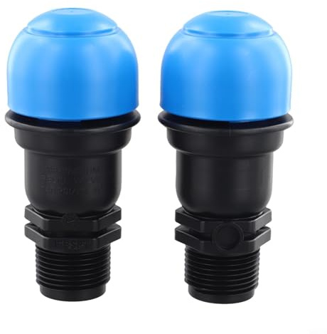 Confezione da 2 valvole di sfiato dell'aria NPT da 3/4, interruttore automatico in plastica PP per sistemi di irrigazione e gocciolamento, sfiato di ingresso dell'aria del tubo da giardino per