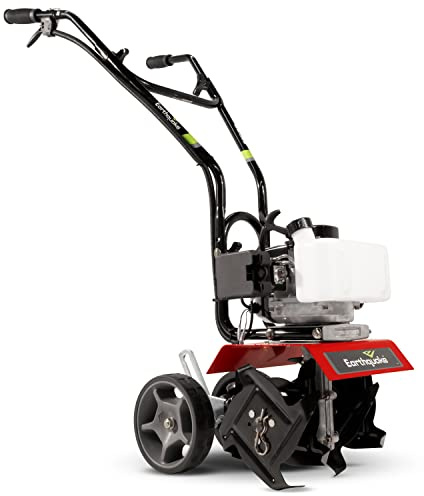 Earthquake 31635 MC33 Mini Tiller Cultivator, Powerful 33cc 2-Cycle Viper Engine, Gear Drive Transmission, Height Adjustable Wheels, 5 Year Warranty,Red
