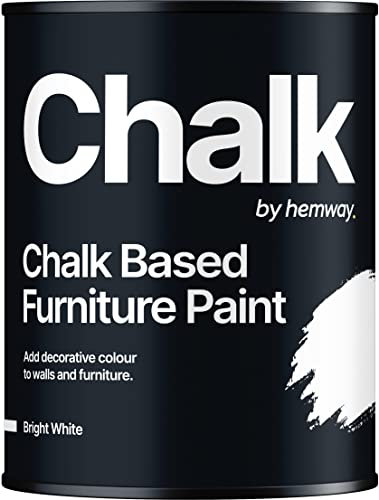 Chalk Based Furniture Paint, Bright White 1L, Matt Finish Shabby Chic, Chalk Paint Furniture & Walls, Quick Dry & 1 Coat