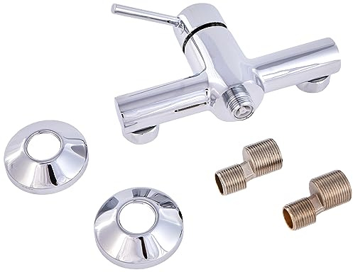 Cornat Brause-Einhebelarmatur Calo - Hochwertiger Messingkörper - verchromt - 1/2 Zoll Brauseabgang / Einhebelmischer zur Aufputzmontage / Brausebatterie / Duscharmatur / CAL3 | feinstufige Regulierung – Messingkörper chromfarben – für Armaturen – präzise Temperaturwahl – komfortabel