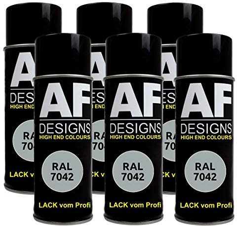 6X RAL vernice spray per auto, vernice colorata RAL 7042, grigio antracite A opaco.