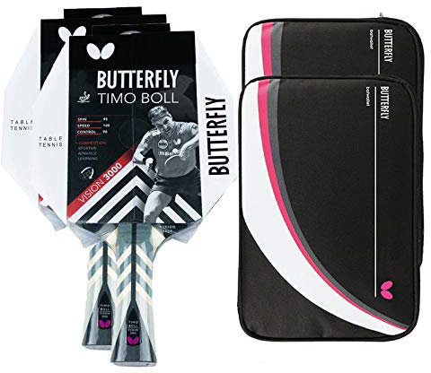 Butterfly® Timo Boll Vision 3000 Tischtennisschläger | Tischtennis Racket Bat TT Profi Wettkampfschläger für technisch fortgeschrittene Spieler | ITTF zertifizierter Wakaba Belag | Griffform konkav