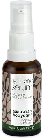 Hyaluron serum für gesichtspflege mit Teebaumöl - 30 ml, Hyaluronsäure 2% und Vitamin B5 serum für feine Fältchen und trockene Haut | 100% Vegan Australian Bodycare