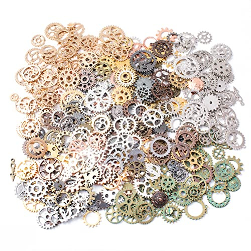 LSYYSL Verschiedene Bastelarbeiten, Zahnräder, Anhänger, Schmuckzubehör, Retro-Steampunk-Getriebe, Herstellung von Zubehör für Halsketten, Armbänder, Schmuck, 100 g