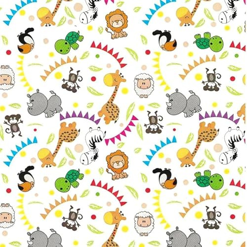 1 x Rolle Geschenkpapier Safari Abend 70 cm x 100 m – Motive Kinder für Jungen und Mädchen – Geschenkpapier für Geburtstag, Weihnachten und andere Feiern
