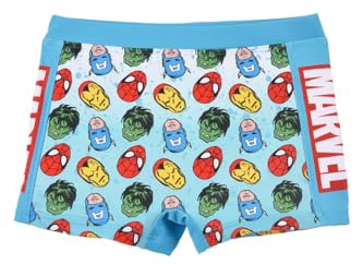 Marvel Avengers Costume da Bagno per Ragazzi, Boxer da Bagno Design Spider-Man Hulk Iron Man Captain America, Costume da Bagno per Bambino, Taglia 10 Anni, Blu