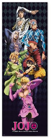 Grupo Erik: Poster da Porta Jojo's Bizarre Adventure | Decorazione da Parete 53 x 158 cm | Carta Lucida e Incorniciabile | Gadget