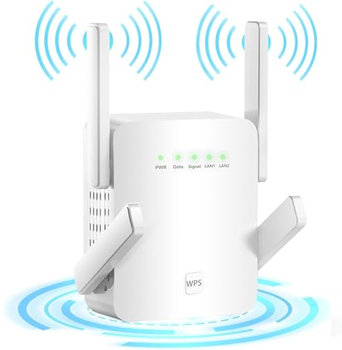 Repeteur WiFi 6 Antennes - Amplificateur WiFi, Longue Portée Répéteur