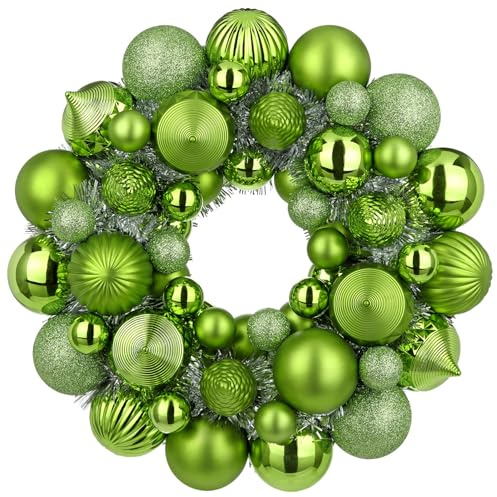 13 Zoll/33cm Weihnachtskranz, Türkranz, Weihnachtlicher Weihnachtskranz Outdoor, Weihnachtsdeko Indoor als Tür- und Tischdekoration für Advent und Weihnachten