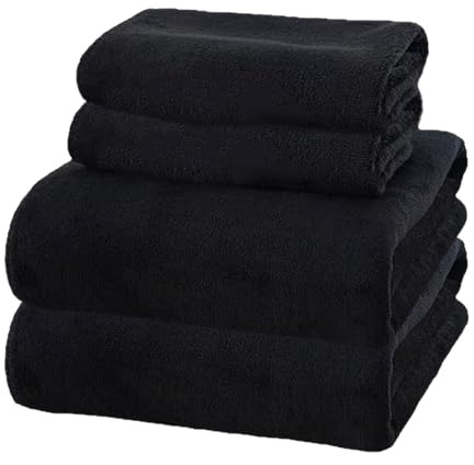 KSVFTB 4-Pack Microfibre Towel - Compact, Ultra Lightweight & Quick Dry - Perfect for Gym, Travel & Beach - Swimming Towels for Sports, Camping & Hiking (5 * 75CM/2 Strips+30 * 30CM/2 Strips)