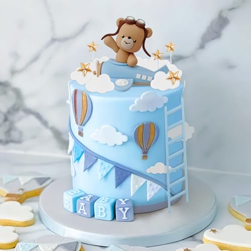 LaVenty Blue Airplane Cake Topper Airplane Cake Decoration